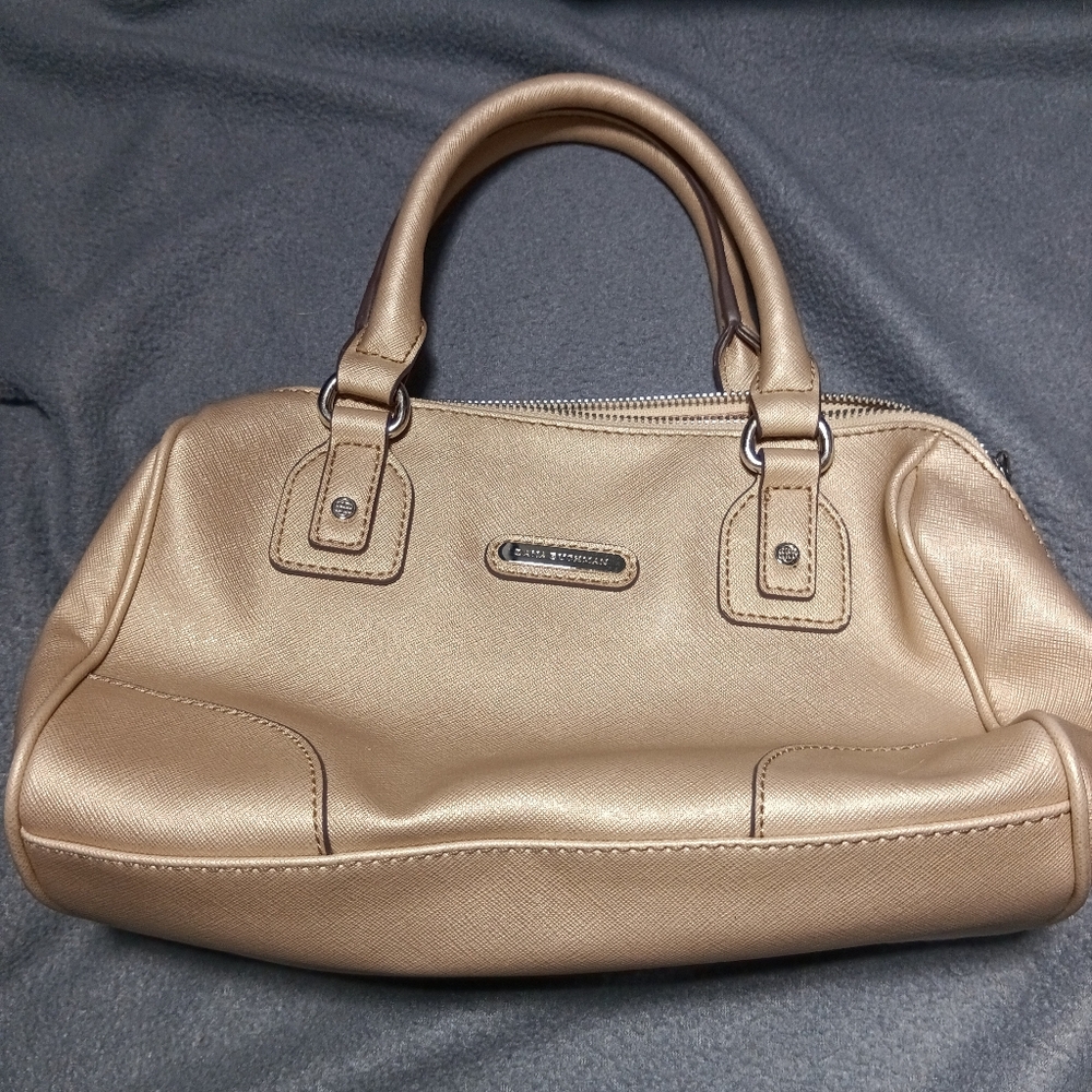 Dana Buchman Metallic Gold Satchel Handbag